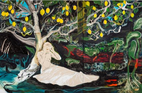 Kryptomanian Lemon Tree, 2021, Oil and Acrylic on Canvas, 190x290cm-